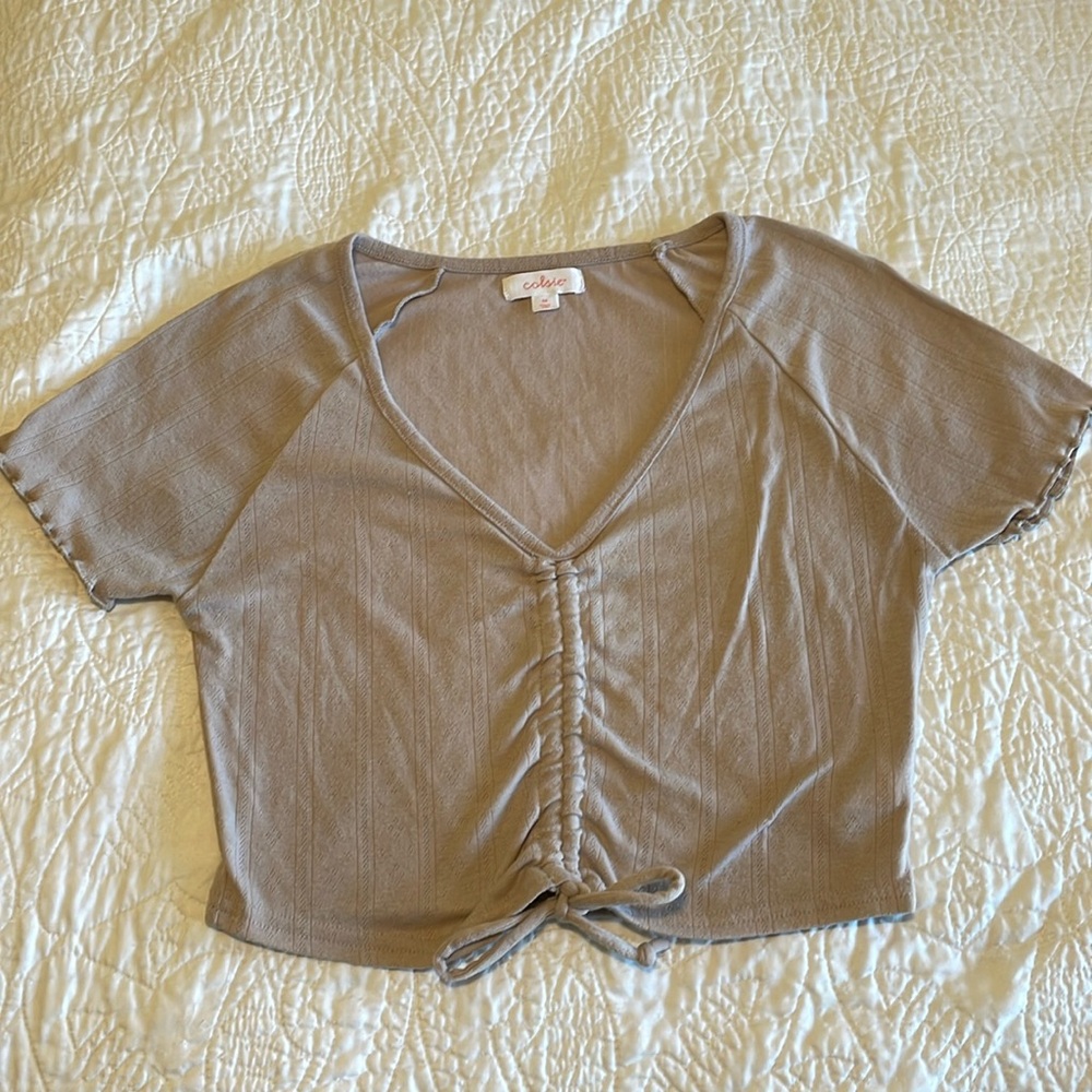 Colsie Adjustable Cropped Tshirt Tee